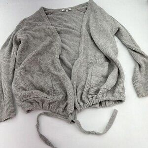 Madewell Palisades Cardigan Sweater Womens Size S Gray Cinch Hem Long Sleeve